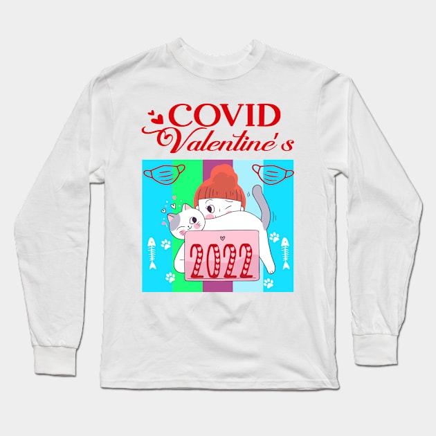 Covid Valentines 2022 Long Sleeve T-Shirt by FiloCindy